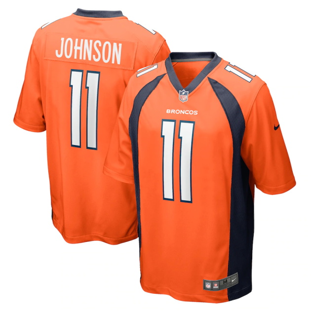 mens nike josh johnson orange denver broncos game player jersey